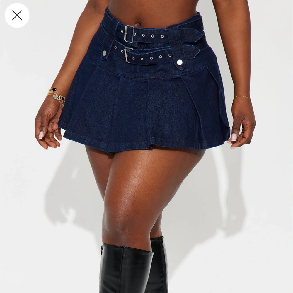 Fashion Nova Dark Blue Mini Skirt - Picture 6 of 7
